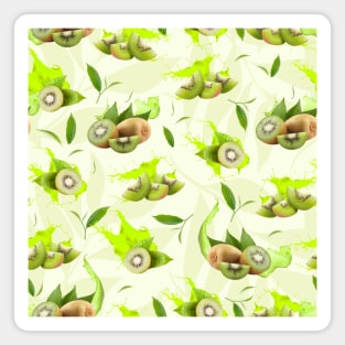 Kiwi fruits and leaves Magnet